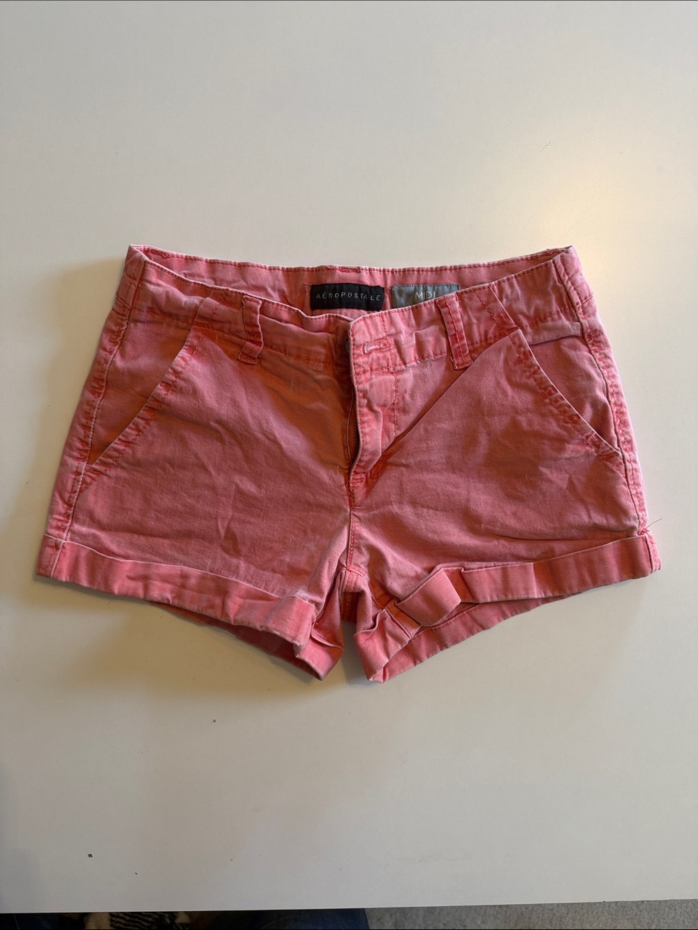 Aeropostale Coral Pink Women's Cuffed Shorts